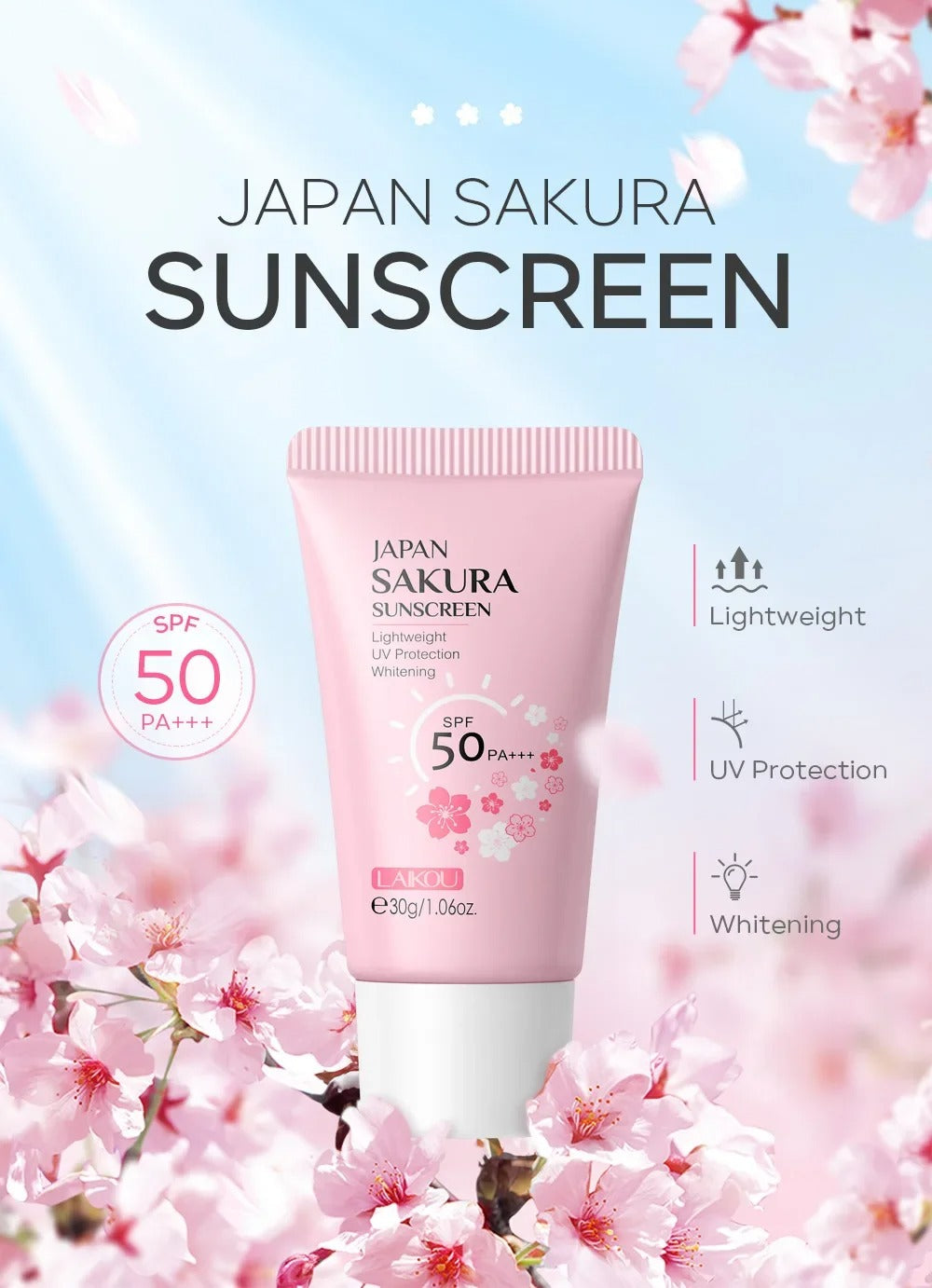 Laikou Sakura Glow SPF50+ Sunscreen