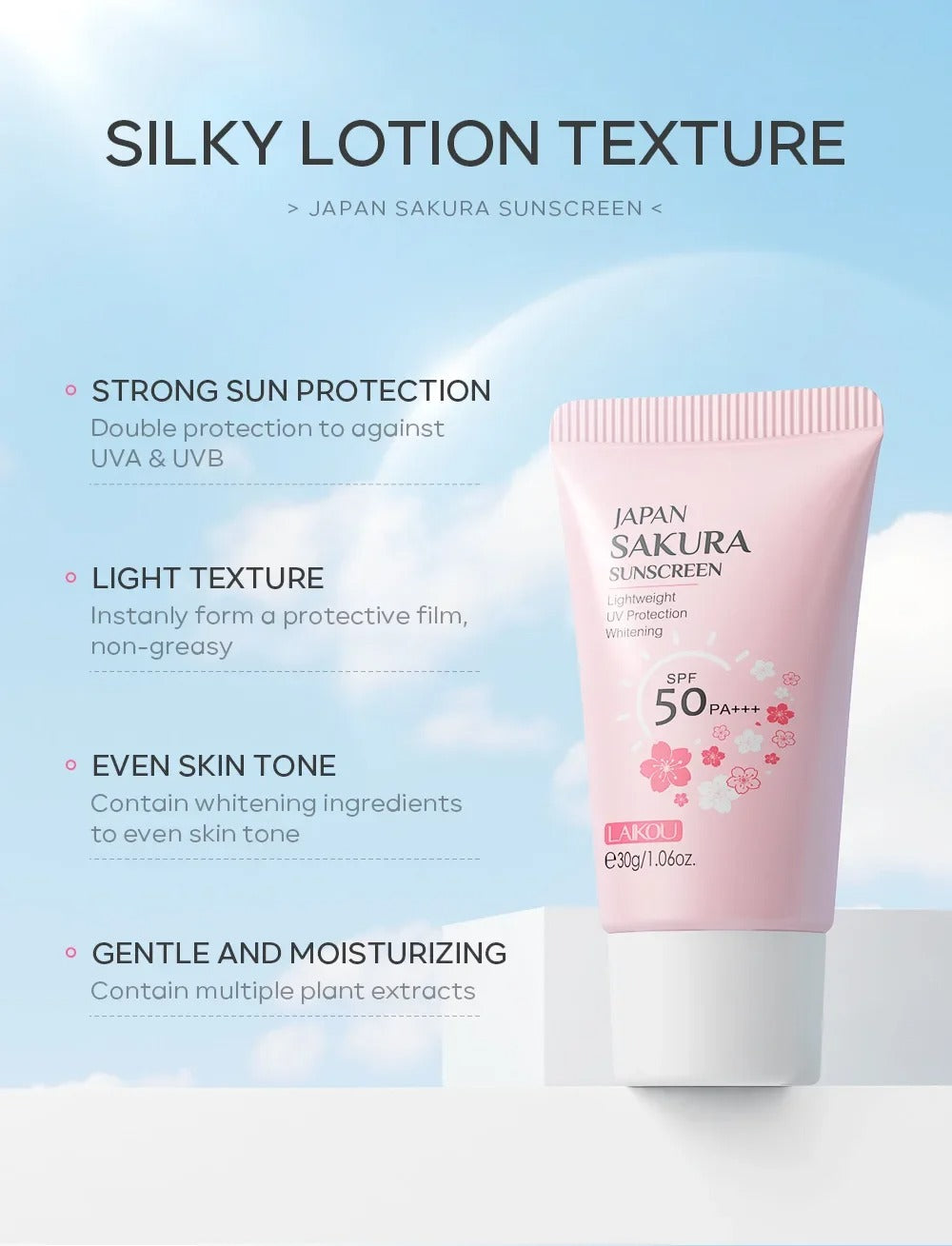 Laikou Sakura Glow SPF50+ Sunscreen